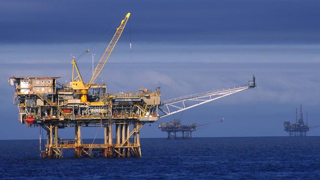 The Kingfisher rig, part of Esso Australia oil and gas field platforms in Bass Strait. Picture: Supplied