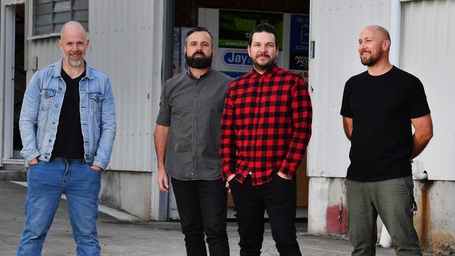 The Butterfly Effect outside their rehearsal space in Brisbane’s northern suburbs. Picture: NCA NewsWire / John Gass