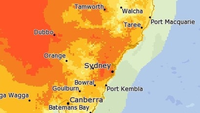 Severe heat impacted much of NSW on Tuesday. Picture: Bureau of Meteorology