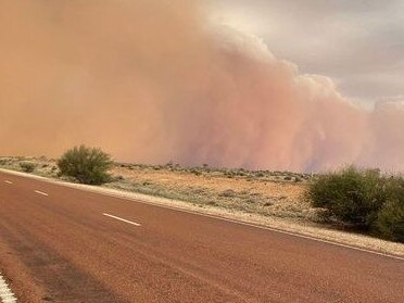 Sarah Woodward captured a freak dust storm at Mount Eba, approximately 125 km northwest of Roxby Downs. Picture: 7NEWS