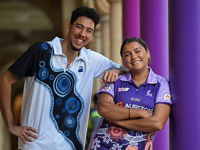 10/7/2024: Indigenous young adults,  Renee Cubby 19 and Isaiah Harrop 19 discuss  how Australians view an Indigenous treaty and Closing the Gap.  pic: Lyndon Mechielsen/The Australian