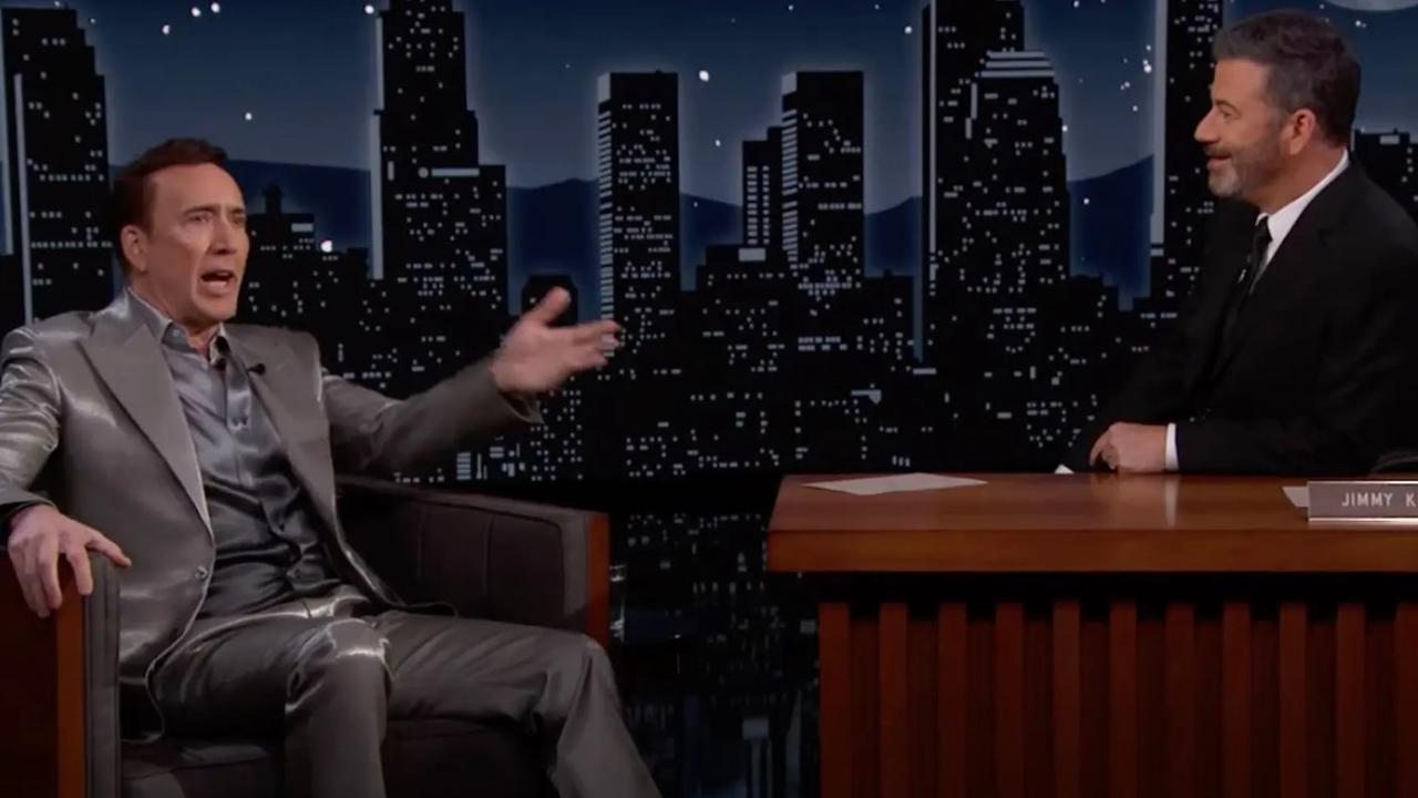 Nic Cage chats to Jimmy Kimmel.