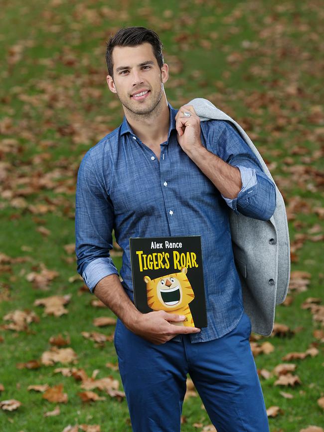 AFL Richmond footballer Alex Rance says four characters in Tiger’s Roar are based on real-life Richmond players. Picture: Ian Currie