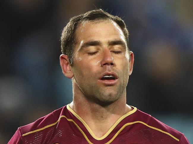 SYDNEY, AUSTRALIA - JULY 13:  Cameron Smith of the Maroons reacts during game three of the State Of Origin series between the New South Wales Blues and the Queensland Maroons at ANZ Stadium on July 13, 2016 in Sydney, Australia.  (Photo by Ryan Pierse/Getty Images)