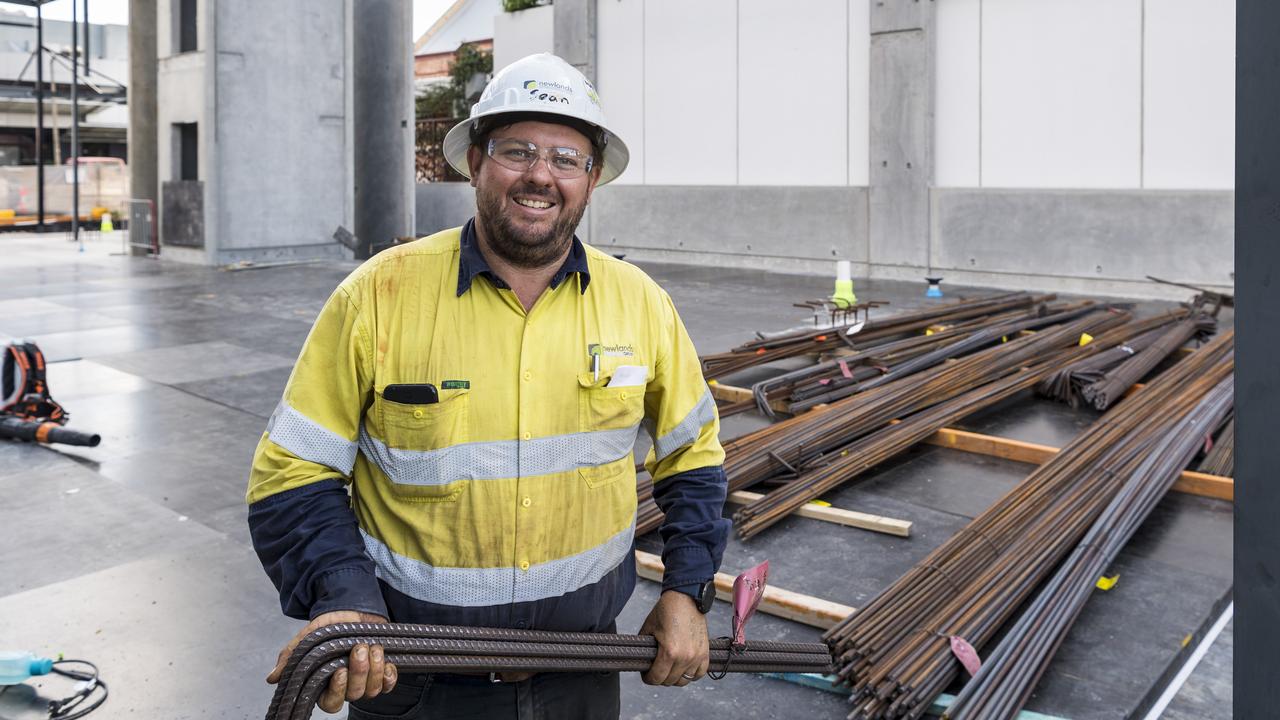 Newlands Commercial Construction site manager Sean Weller on site of a three-storey commercial building being built for DSP Investments at the Margaret St address of the former Amigo's restaurant, Tuesday, February 9, 2021. Picture: Kevin Farmer