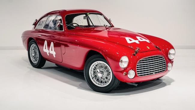 The V-12 1950 Ferrari 166MM Le Mans Berlinetta.