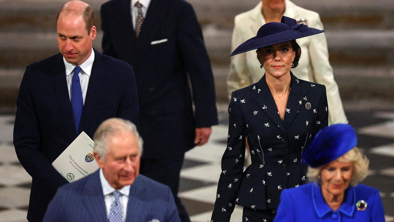 The royals arrive to attend the Commonwealth Day service ceremony, at Westminster Abbey, in London, on March 13, 2023. Picture: AFP.