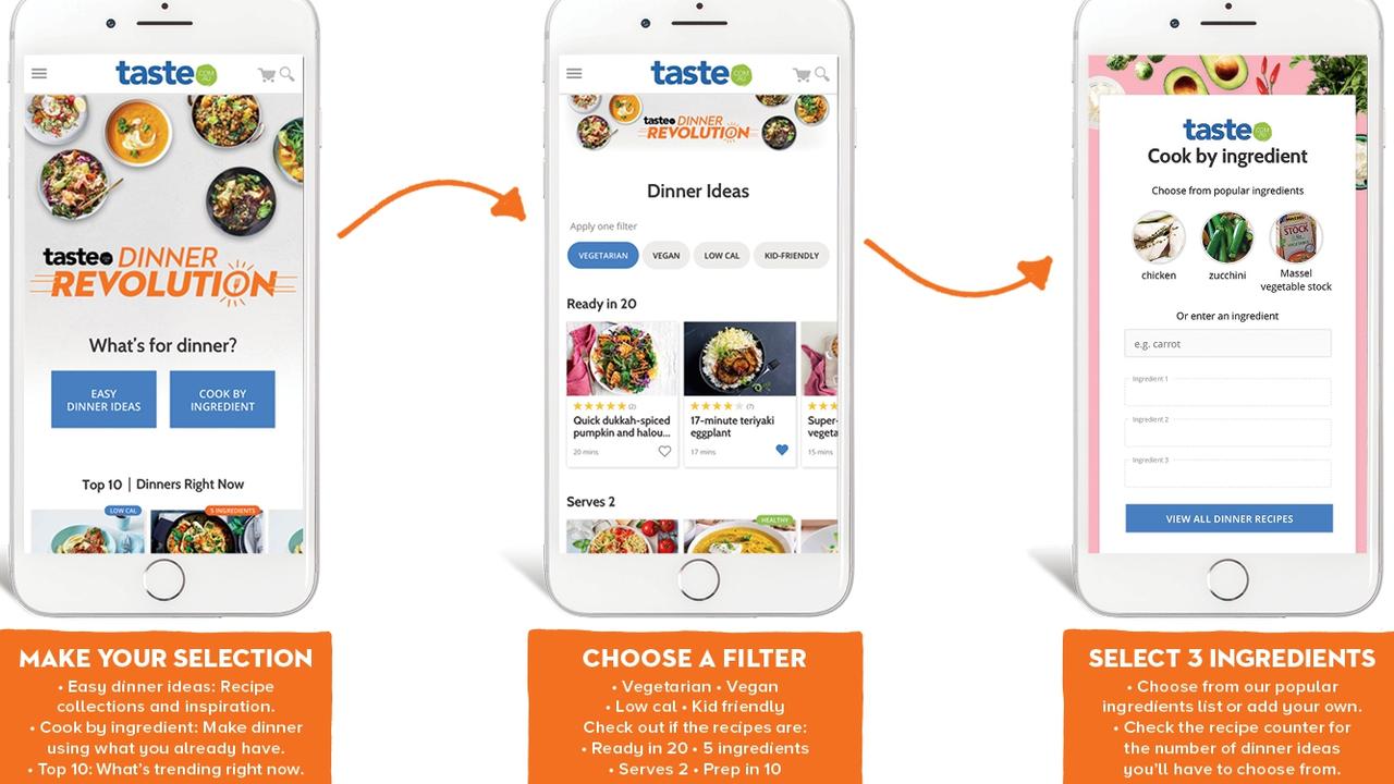 Taste.com.au website which finds you a recipe once you type in what ingredients you have at hand