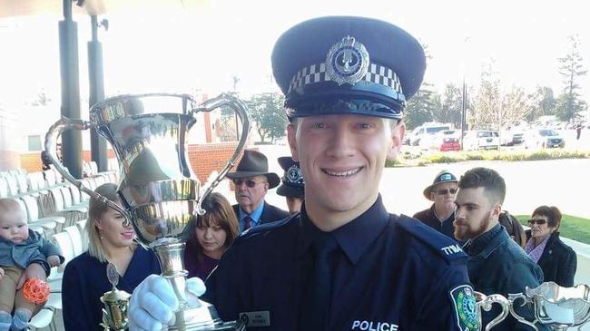 Former police officer Luke Withey at his graduation from the SA Police Academy