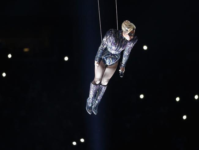 Lady Gaga made a dramatic entrance. Picture: Getty Images