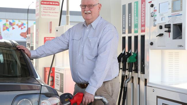 Bryan Galvin fills up at the new Costco station. Pictures: David Swift