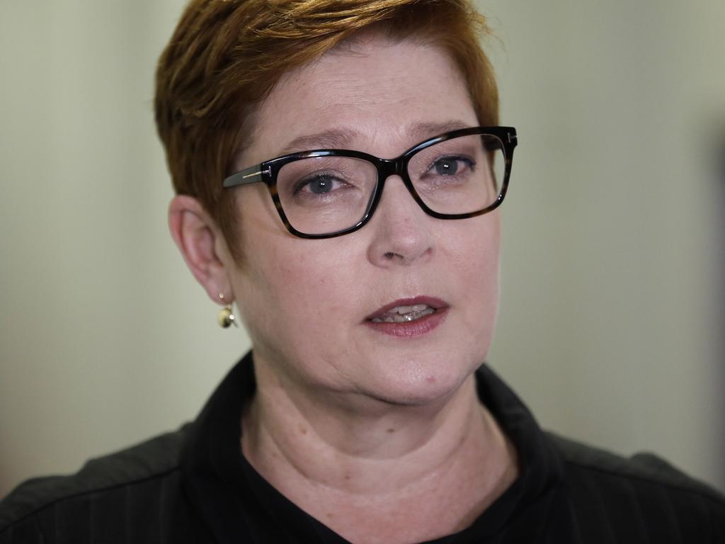 Foreign Affairs Minister Marise Payne described the incident as ‘grossly disturbing, offensive, concerning’. Picture: Sean Davey