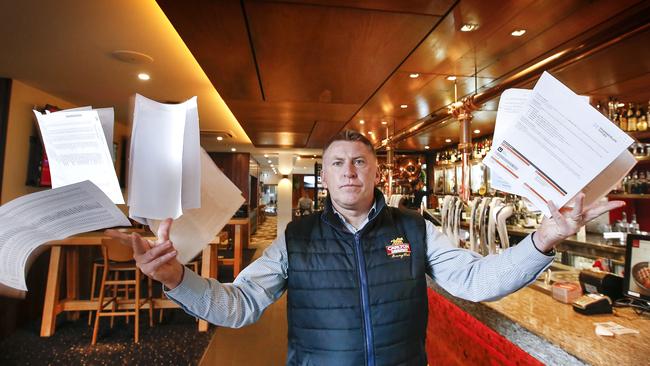 Ballarat's Red Lion Hotel publican David Canny is sinking in debt with bills piling up and little money coming in. Picture: David Caird