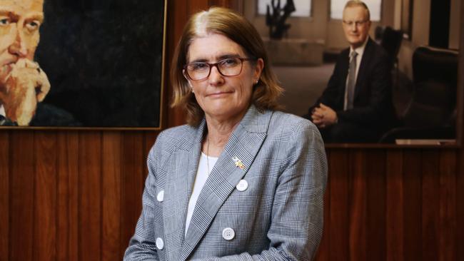 New RBA Governor Michele Bullock at the RBA offices in Martin Place.