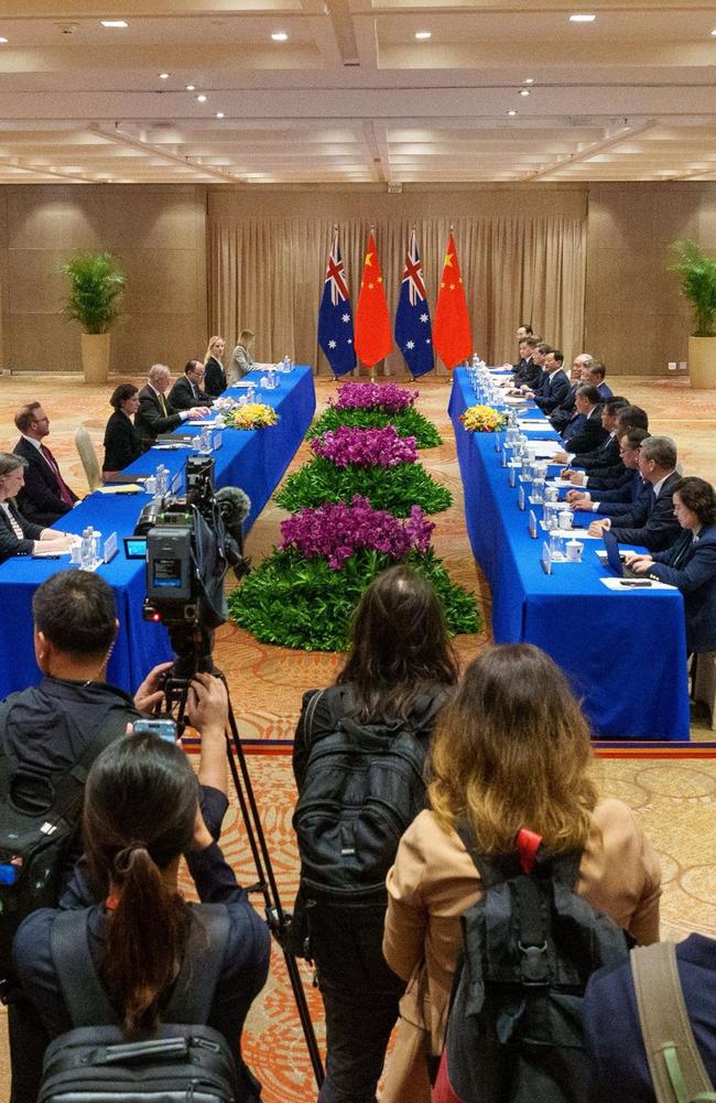 Prime Minister Anthony Albanese and Chinese President Xi Jinping held a 30-minute bilateral meeting on the sidelines of the G20 Summit in Rio de Janeiro, Brazil. Picture: Prime Minister's Office