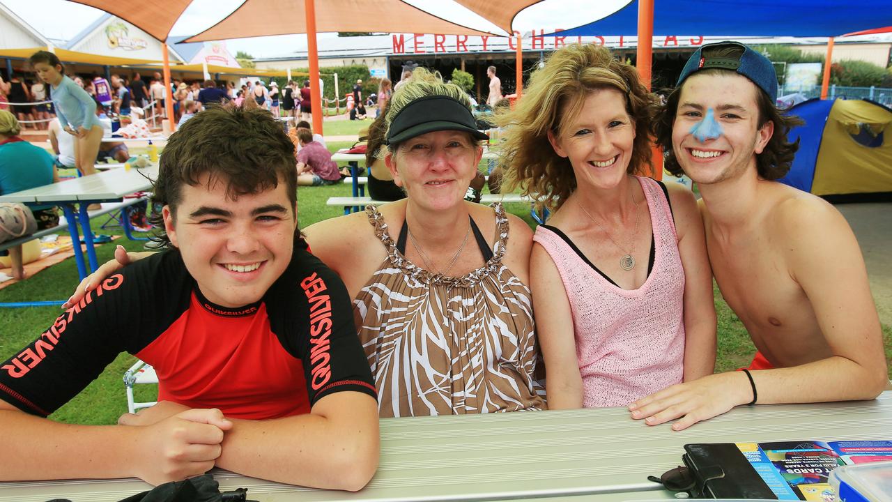 Oscar, Melinda, Nicky and Dylan. Adventure Park on Monday. Picture: Alan Barber