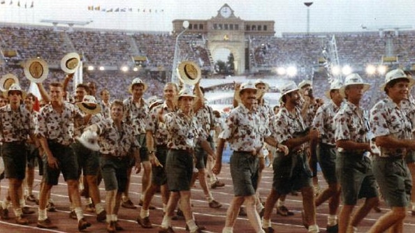 The Australian team at the opening ceremony of the 1992 Barcelona Olympics