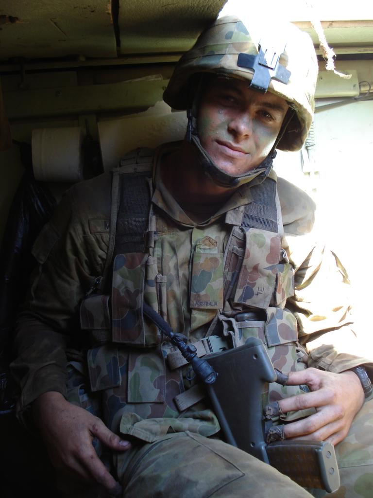 Curtis McGrath in 2007 as a combat engineer on a training exercise in the NT.