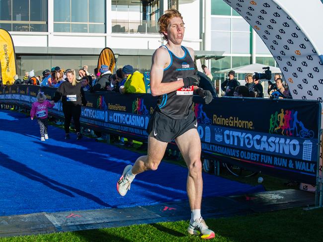Jacob Gardner placed second in the 7km race at the City to Casino on Sunday 18th May 2025. Picture: Linda Higginson