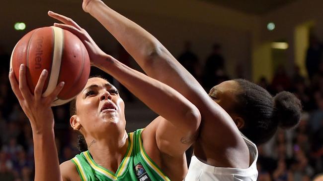 Australia's Liz Cambage has writhdrawn from the Olympics. Picture: AFP