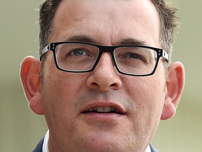 Premier Daniel Andrews at press conference at St Kilda Football Club announcing 2.1 million to set up Bone Marrow research. Picture: Nicole Garmston