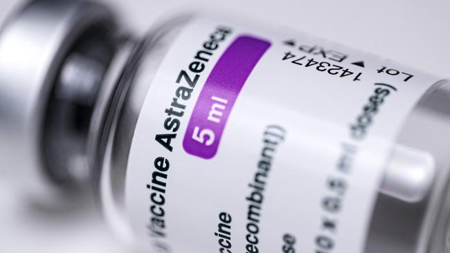 A vial of the AstraZeneca/Oxford COVID-19 vaccine. Picture: AFP