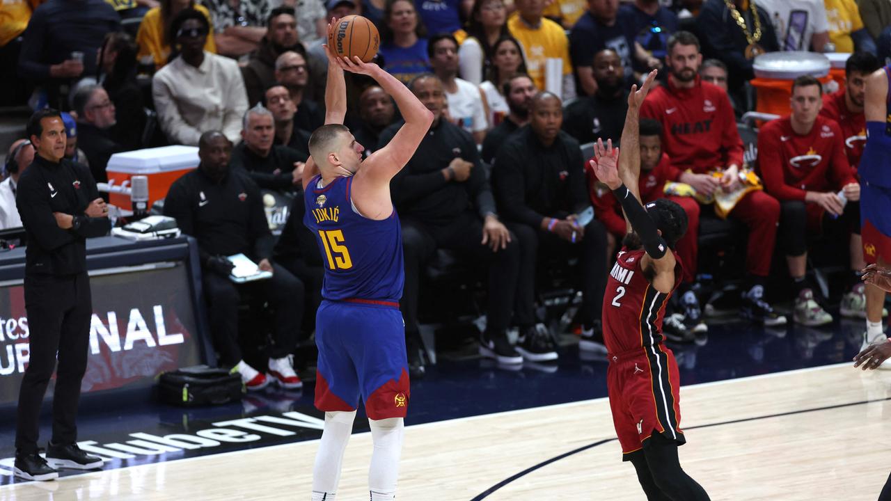 Nikola Jokic went off for 27 points against Miami. (Photo by MATTHEW STOCKMAN / GETTY IMAGES NORTH AMERICA / Getty Images via AFP)