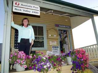 Jenny Marshall pictured at Rock Valley post office in 2004