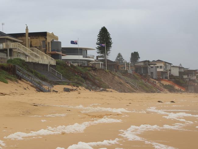 Image of Wamberal Beach erosion site on Monday, showing no signs of further damage. Pictures: Fiona Killman