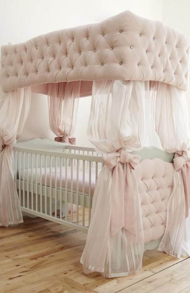 High-end furniture options include a four-poster Little Duchess cot worth $26,000. Picture: Dragons of Walton Street