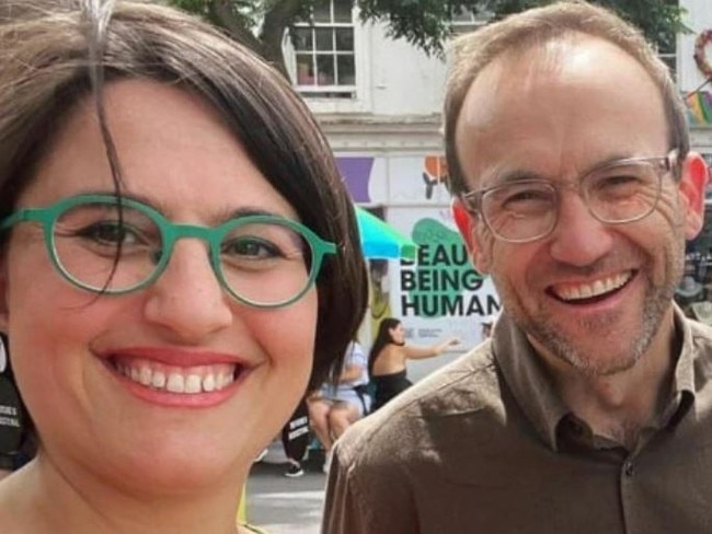 Gabrielle de Vietri with federal Greens leader Adam Bandt.