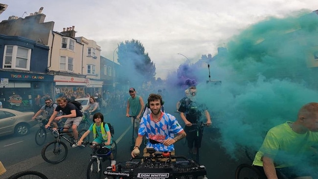 International DJ and social media star Dom Whiting, aka DJ on a Bike, has picked Darwin as the exclusive location for his first ever Australian Drum and Bass bike ride. Picture: Supplied/Dom Whiting