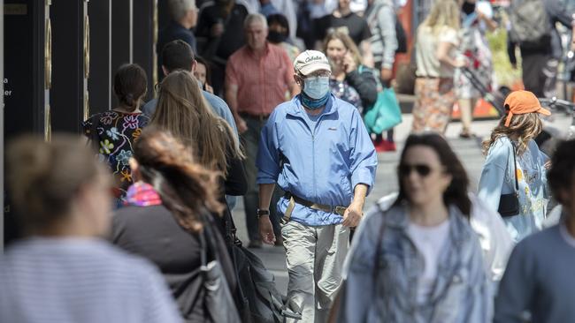 Many Tasmanians have already started wearing masks ahead of the mandate’s start. Picture: Chris Kidd