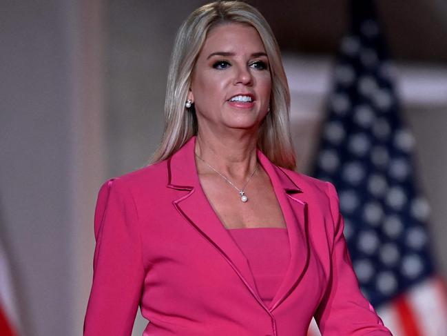 (FILES) Former Florida Attorney General Pam Bondi arrives to speak during the second day of the Republican convention at the Mellon auditorium on August 25, 2020 in Washington, DC. US President-elect Donald Trump tapped Pam Bondi, a staunch ally who helped defend the ex-leader against impeachment and joined lawyers who sought to overturn President Joe Biden's election, as US attorney general on November 21, 2024. (Photo by Olivier DOULIERY / AFP)