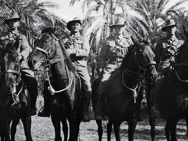 Troopers L-R: Robert Banks, Wilson, Alfred Johnson and Corrie before the push to Beersheba in October 1917. Picture: Supplied