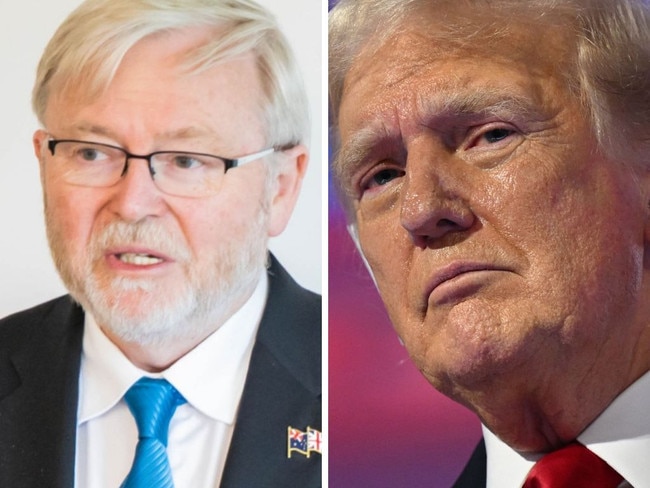 Kevin Rudd, Australia's ambassador to the US, and President-elect Donald Trump.