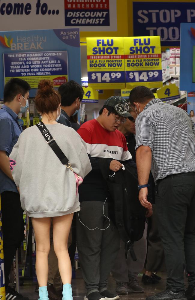 Chemists and pharmacies have also been hit with panic buyers raiding supplies. Picture: John Grainger