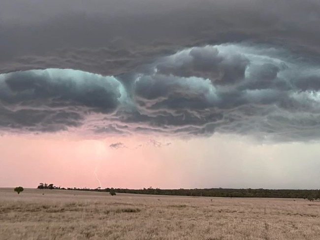 A storm delivers drenching rain to the Roma district. Picture: Lee White