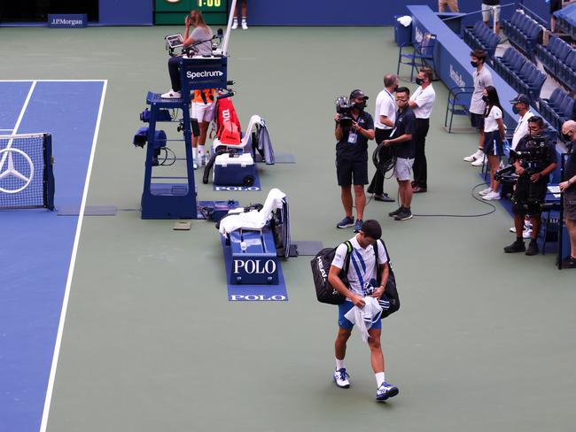 Djokovic walked off the court in disgrace.