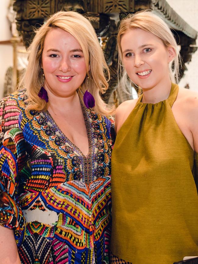 Cassie Barnes Young and Tess Holloway at Burnside Village’s Camilla event. Picture: Advertiser library.