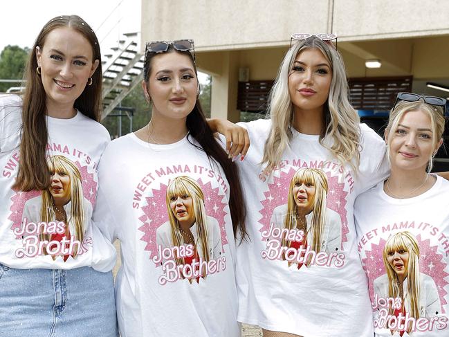 Fans pictured at the Brisbane Entertainment Centre ahead of the Jonas Brothers concert, Brisbane 5th March 2024.  (Image/Josh Woning)