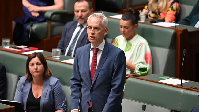 Immigration Minister Andrew Giles bore the brunt of the Coalition’s questioning. Picture: NCA NewsWire / Martin Ollman