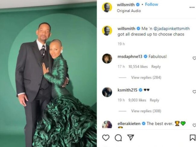 Will Smith posted this on Instagram about the Oscars. Picture: Instagram