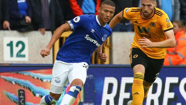 Everton’s Richarlison scored twice in his first Premier League appearance for his new club. Picture: AFP