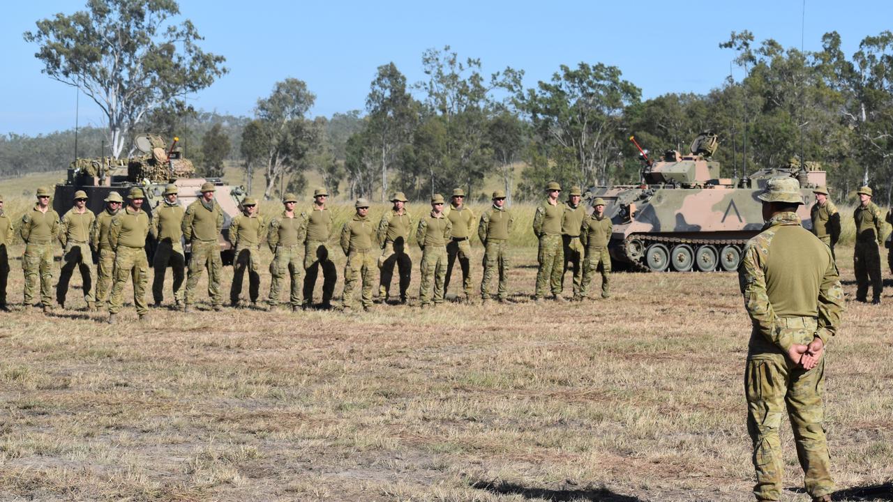 Soldiers at the Shoalwater Bay Training Area for Exercise Diamond Walk 2021.