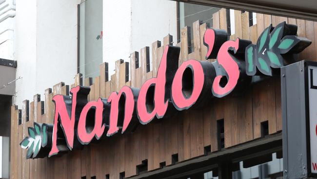 MELBOURNE, AUSTRALIA- NewsWire Photos JAUARY 4, 2021: Exterior image of Nandos restaurant in Elizabeth street, Melbourne .Picture: NCA NewsWire/ David Crosling