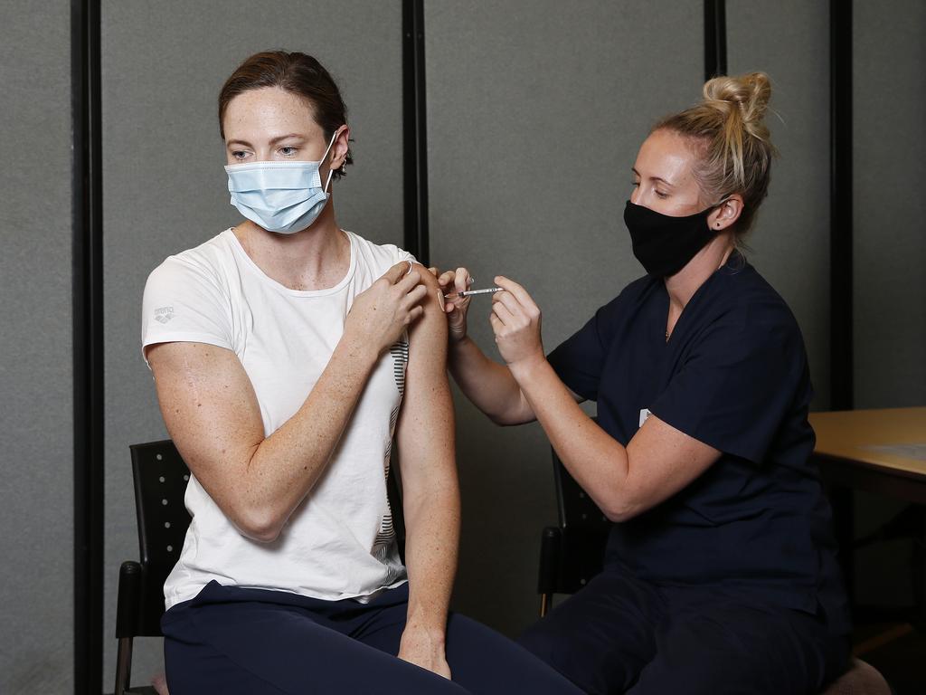 Swimmer Cate Campbell has received her jabs before going to Tokyo. (Image/Josh Woning).