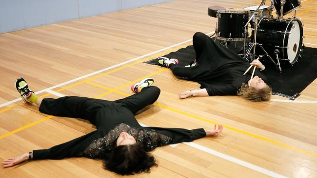 Half of mainland performance art group Double Double performed at the launch of the Mona Foma 2020 program. Picture: PATRICK GEE