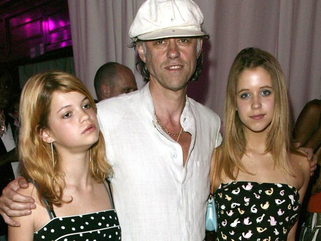 Bob Geldof and daughters Peaches and Pixie in 2003.