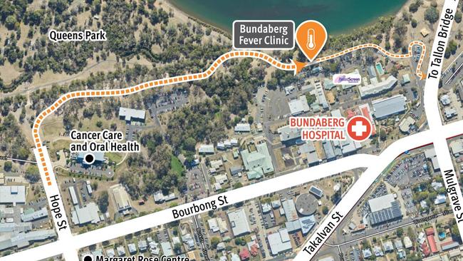 The Bundaberg Fever Clinic entry point has been moved to Hope Street (near Queens Park).